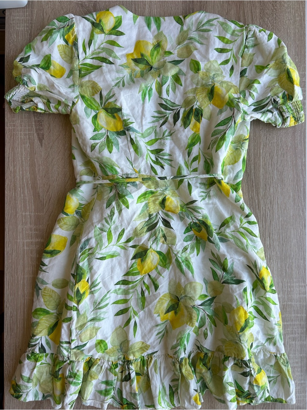 Ever New Boston Wrap Linen Midi Dress Lemon Fruit 2 XS - Picture 5 of 5
